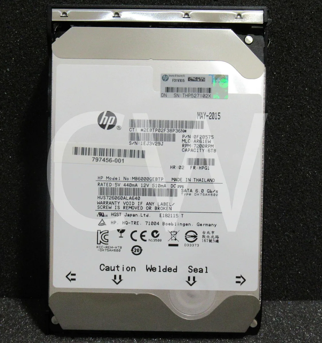 HP HP 6TB 7200RPM SATA 3.5" internal hard drive MB6000GEBTP — produktbild