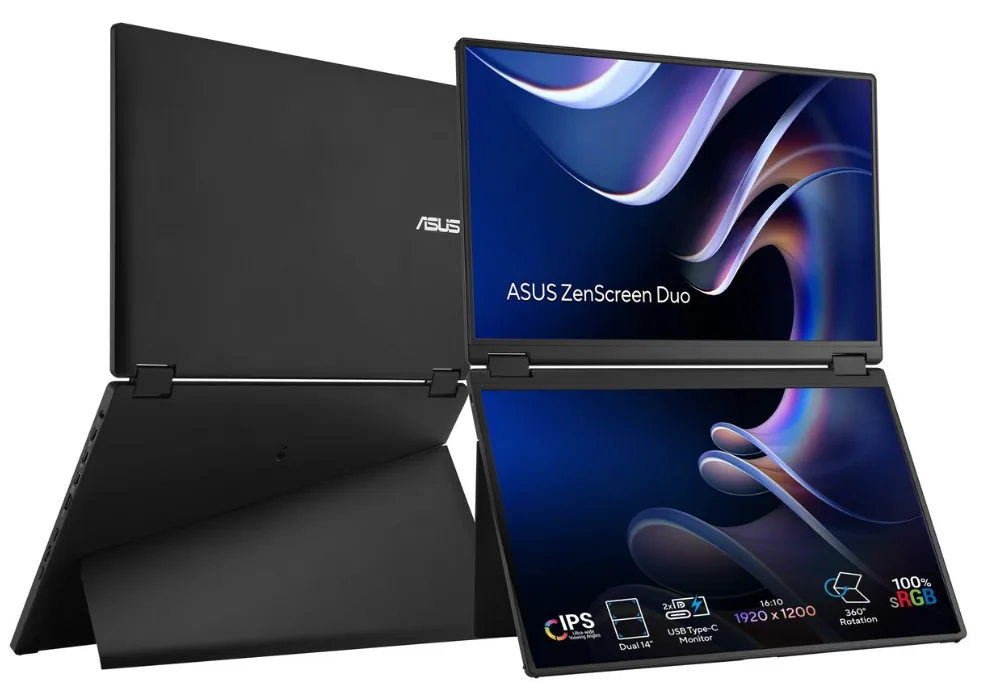 ASUS ASUS ZenScreen Duo MB14FCD dual 14" 1920x1200 60Hz IPS portable monitor — vörumynd