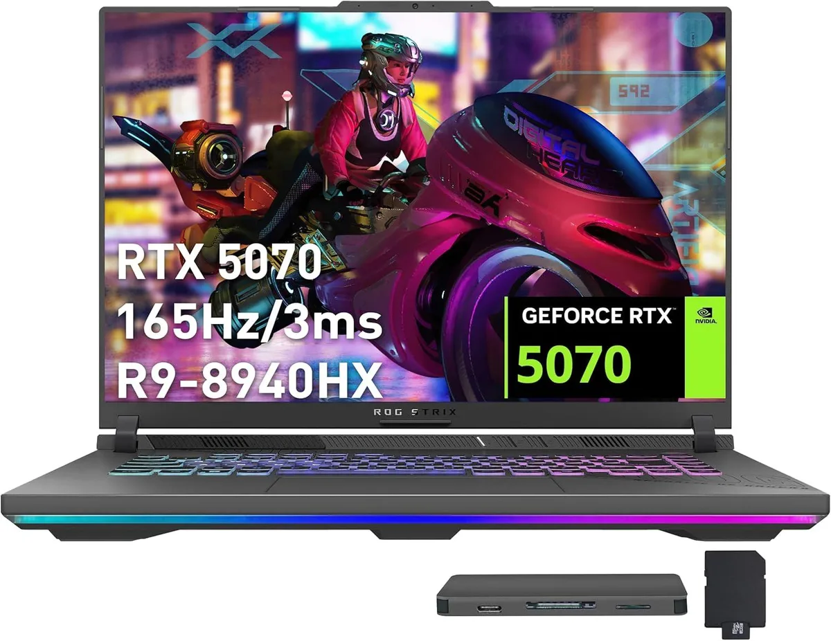 ASUS ASUS ROG Strix G16 16" WUXGA 165Hz gaming laptop AMD Ryzen 9 8940HX RTX 5070 32GB DDR5 2TB — product photo