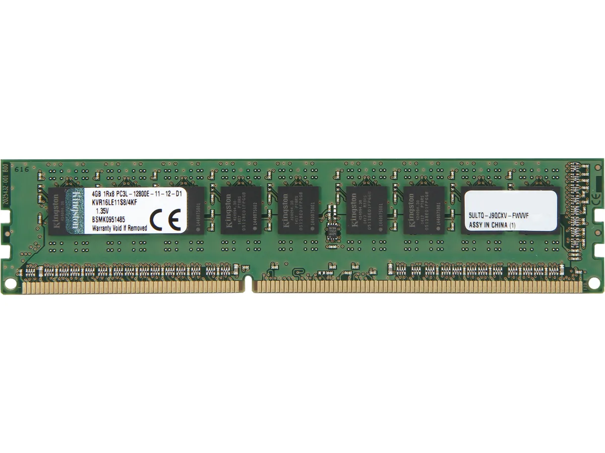 Kingston Technology Corp. Kingston Technology Corp. KVR16LE11S8/4KF 4GB DDR3 1600 ECC CL11 1.35V server RAM — صورة المنتج