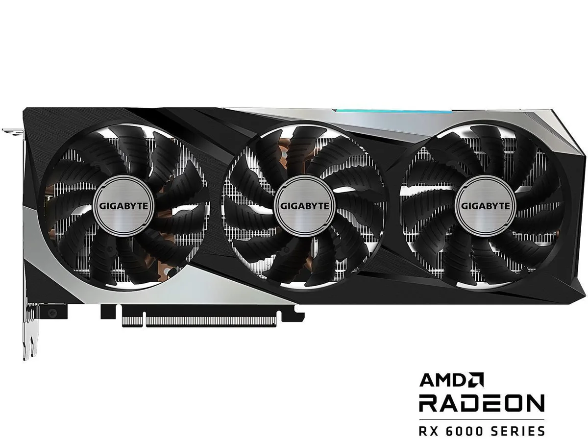 GIGABYTE Radeon RX 6800 XT graphics card with triple-fan WINDFORCE cooler and metal backplate