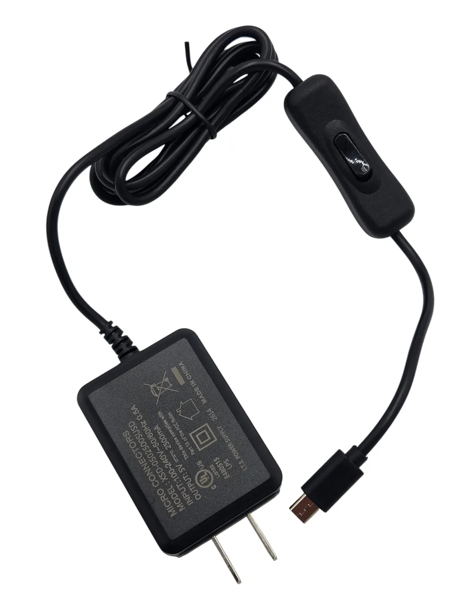 Micro Connectors Micro Connectors RAS-PWR03-PI 5V 2.5A Micro USB power adapter with on/off switch — zdjęcie produktu