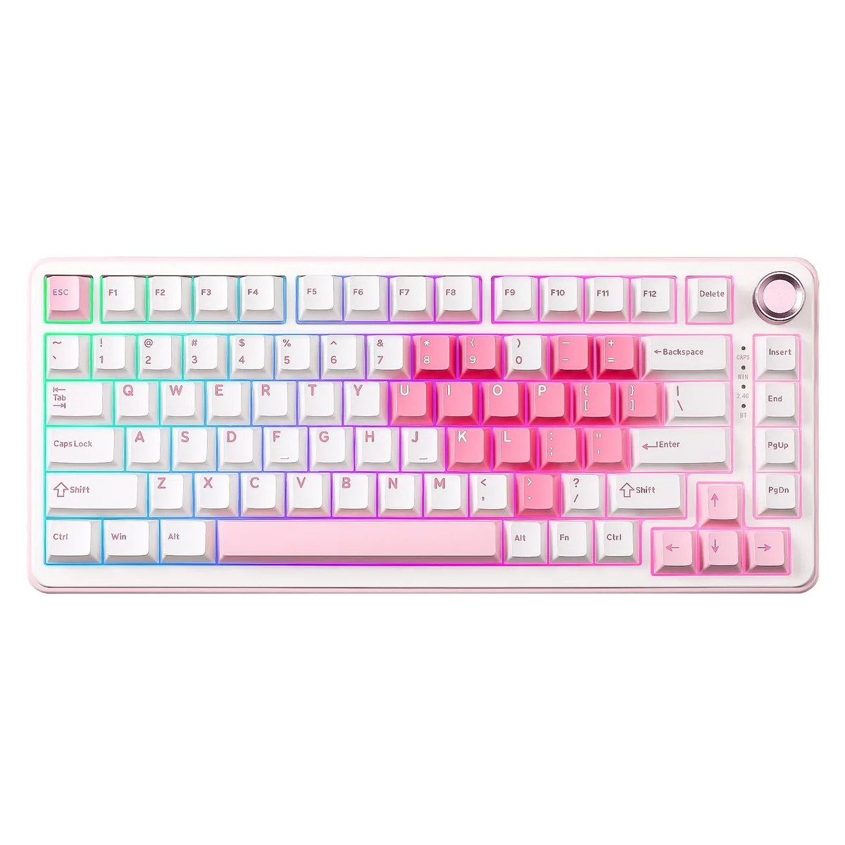 YUNZII YUNZII B75 PRO Wireless Mechanical Gaming Keyboard 75% Knob White Cocoa V2 Switch — photo du produit