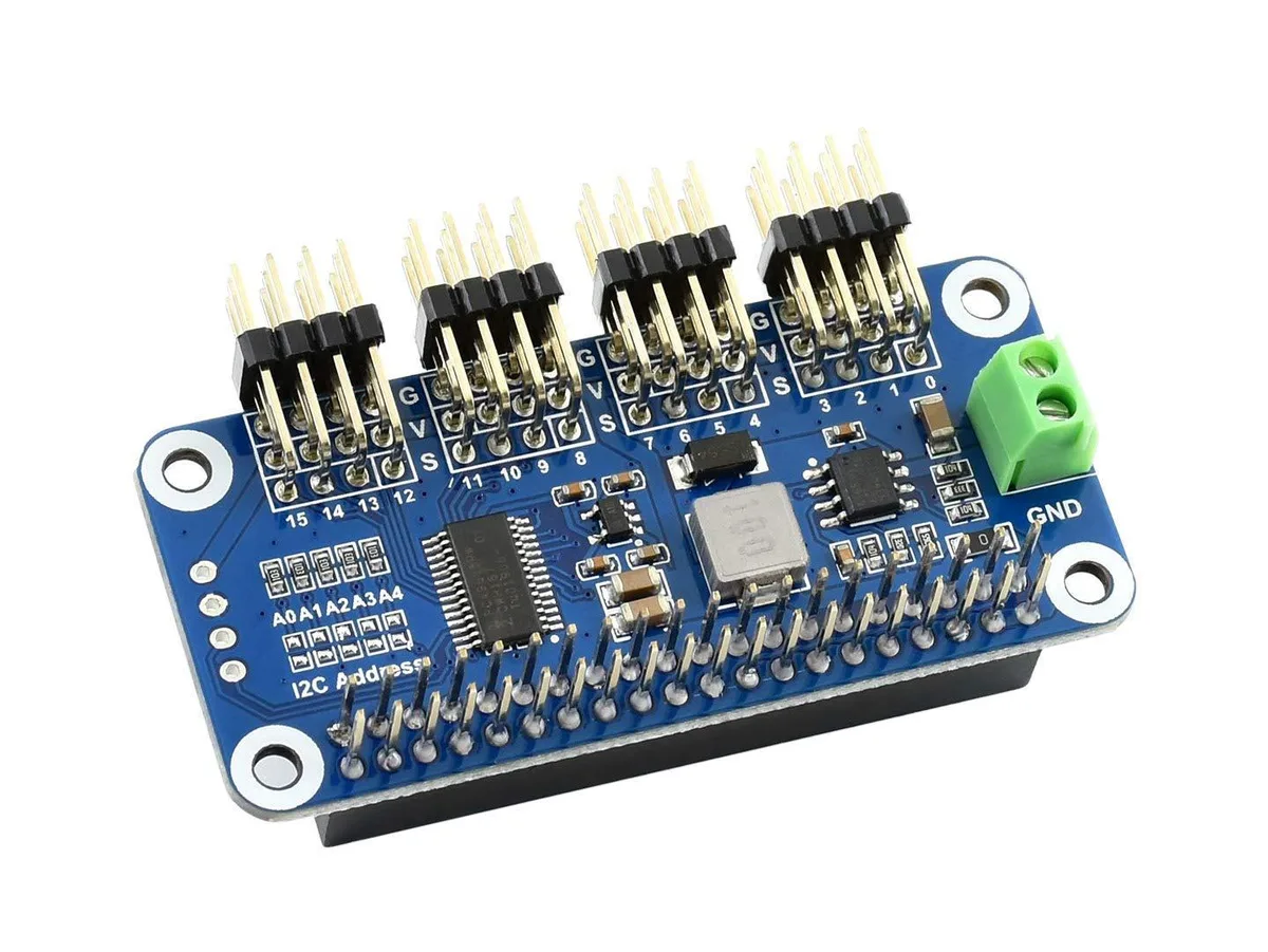 LORDWORLD LORDWORLD 16 Channel 12-bit PWM Servo Driver HAT (B) PCA9685 development board — 제품 사진