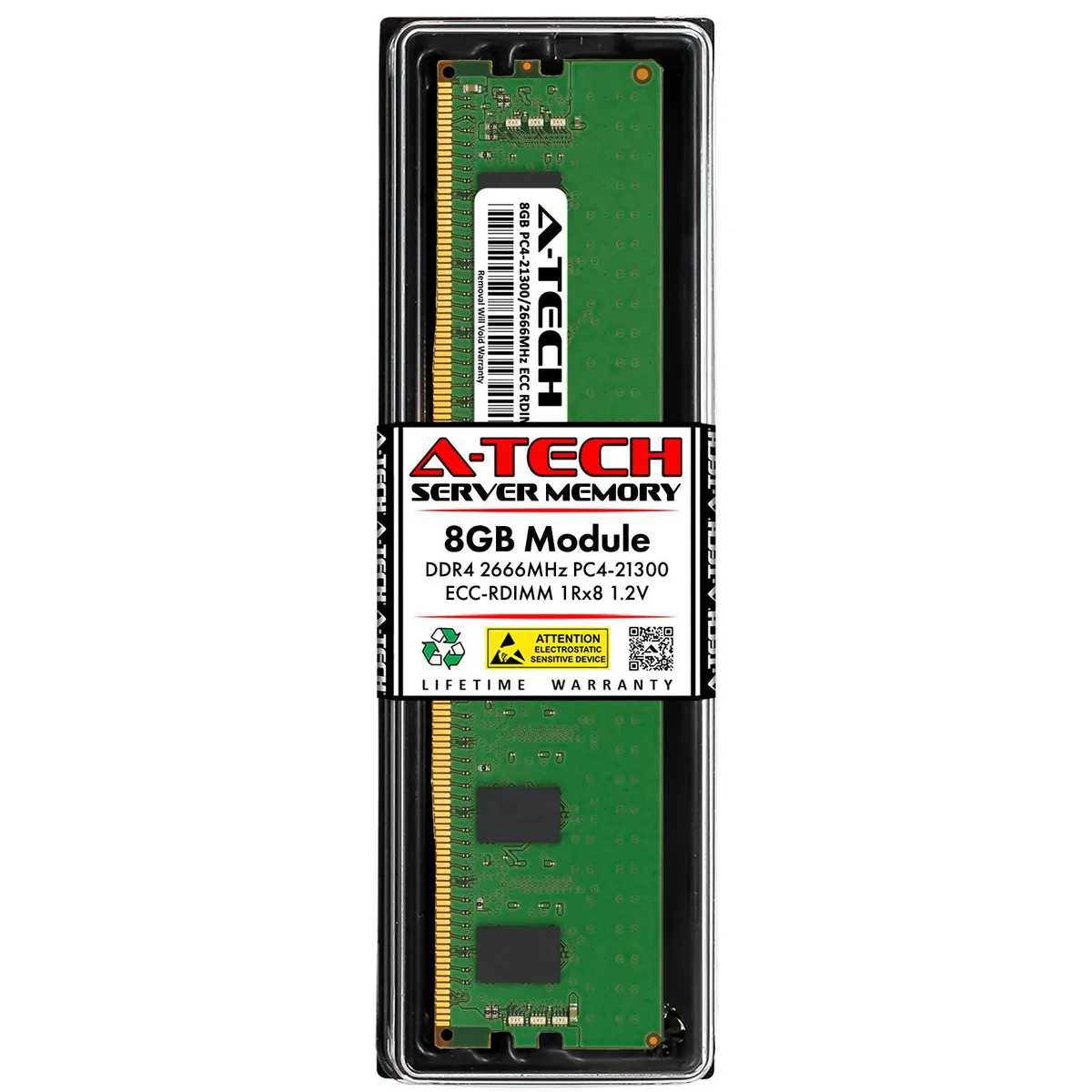 A-Tech A-Tech 8GB DDR4 2666 ECC RDIMM 1Rx8 CL19 Server Memory — product photo