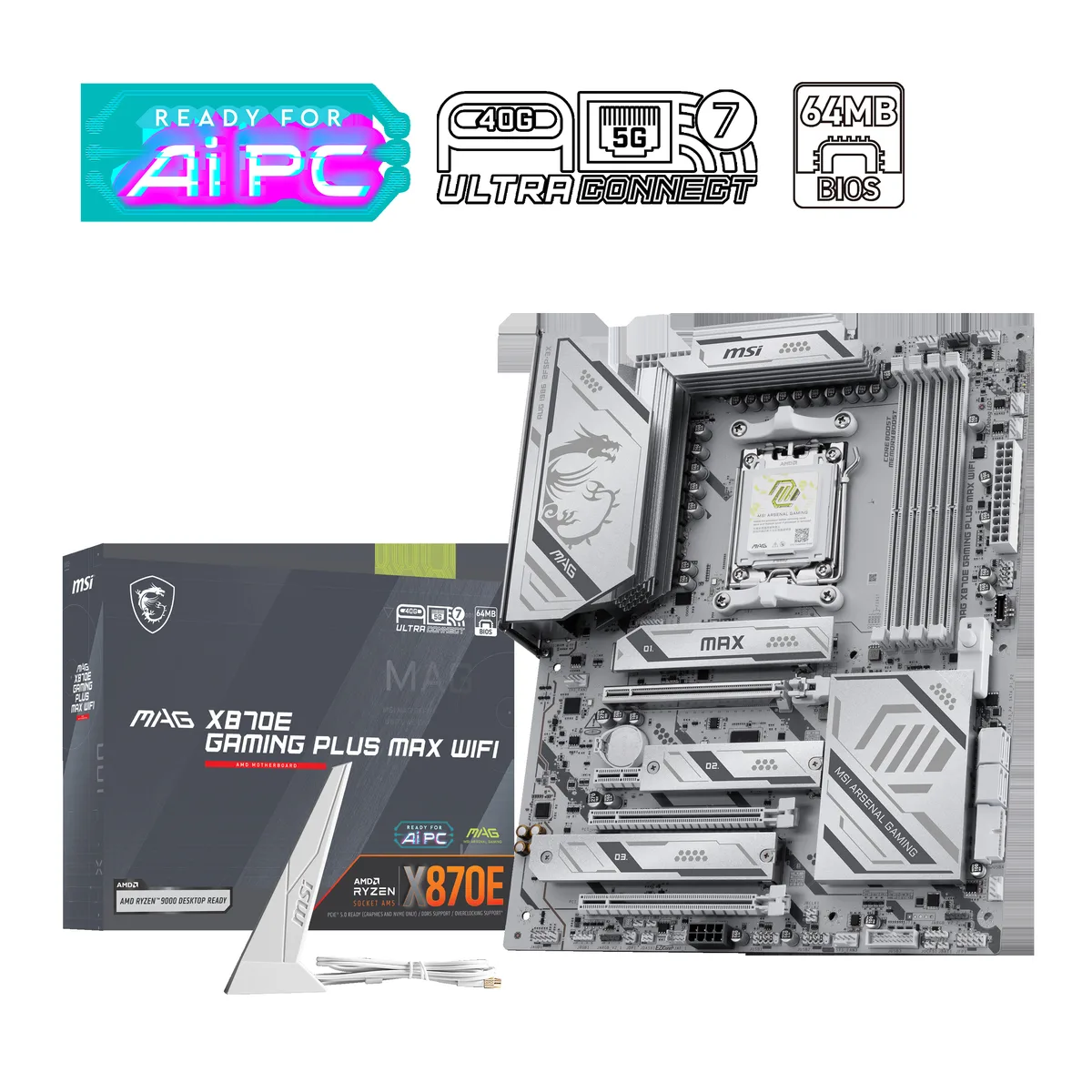 MSI MSI MAG X870E GAMING PLUS MAX WIFI AMD motherboard — product photo