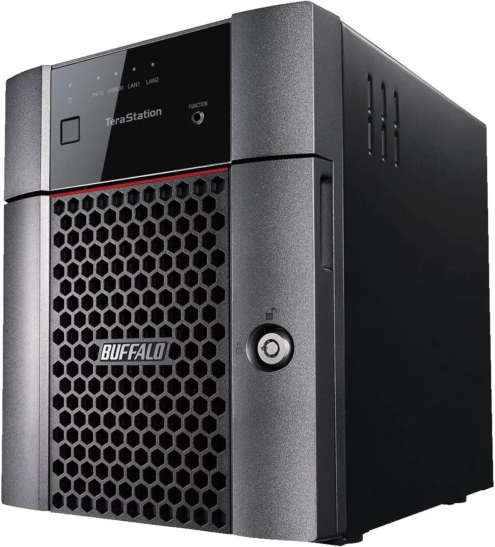 Buffalo TeraStation Essentials 4-bay desktop NAS unit, matte black finish