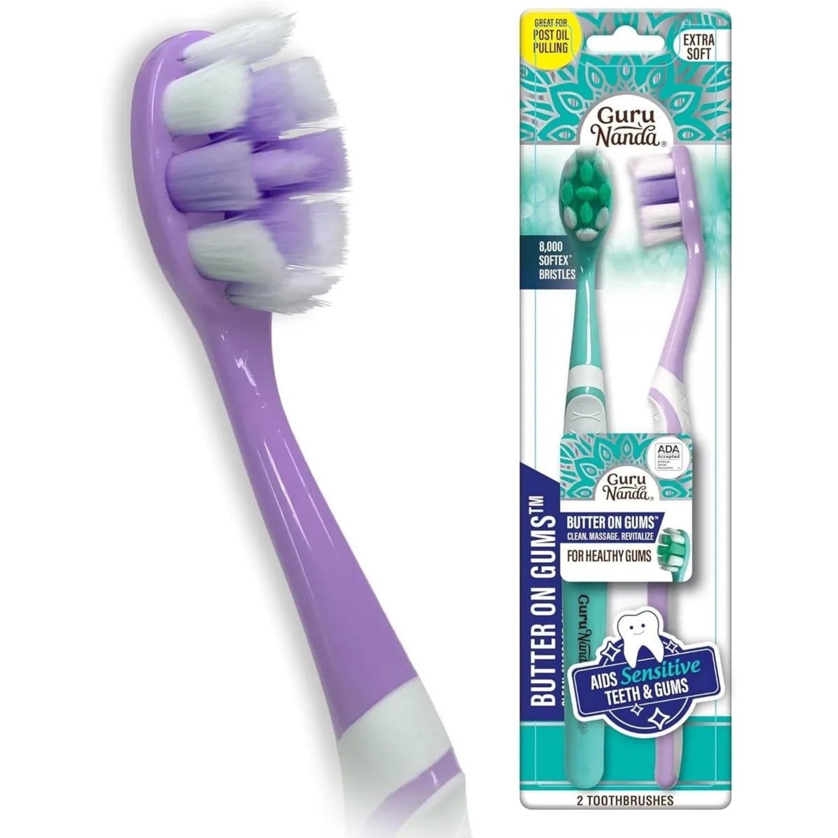  GuruNanda Butter on Gums Toothbrush Ultra Soft 2 ct — product photo