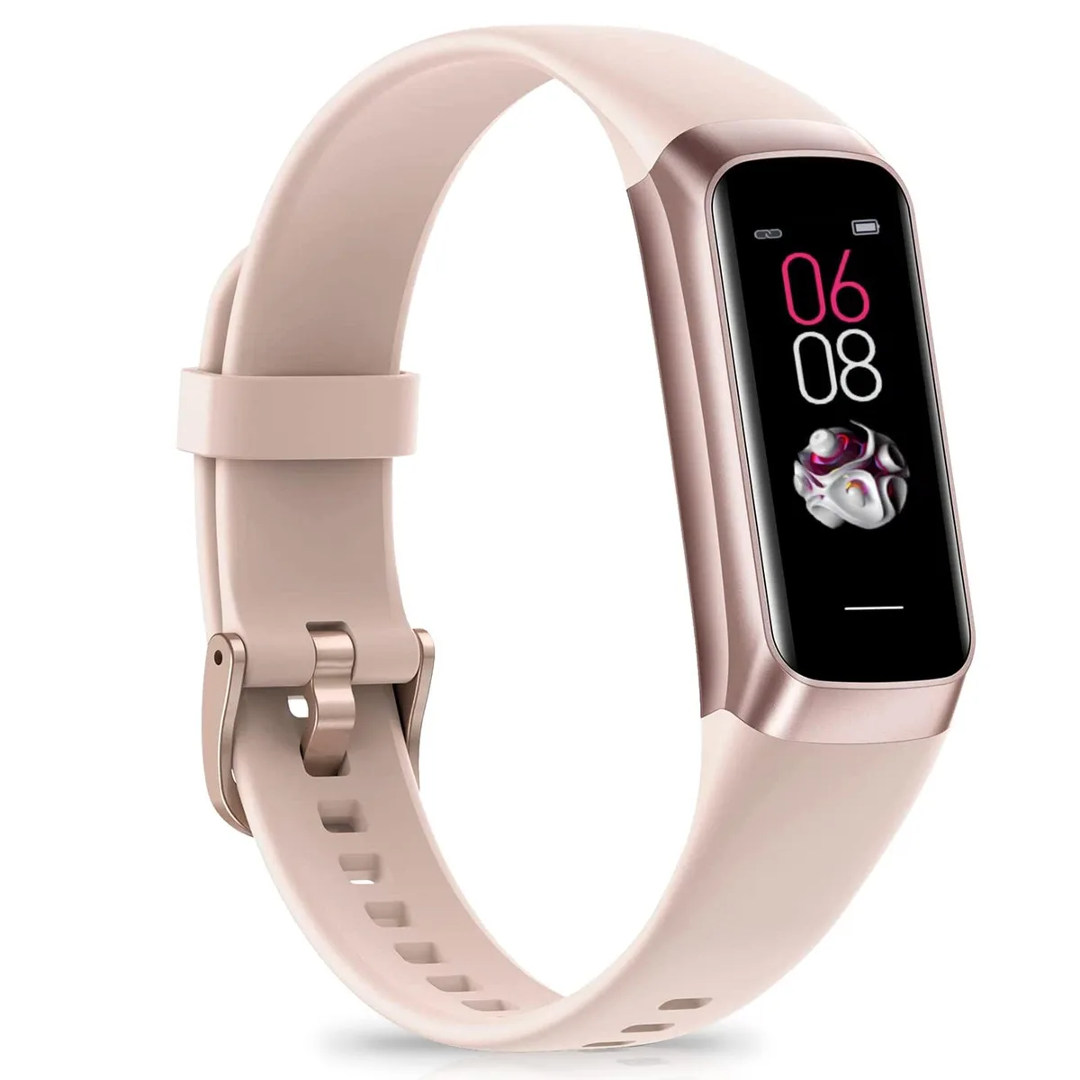 Bakoor Fitness Tracker 1.1" AMOLED Pink 25 Sports Modes — tuotekuva