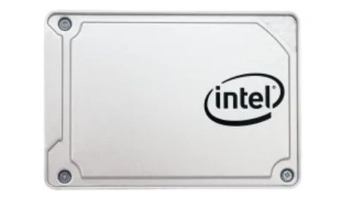 Intel Pro 5450s 2.5 inch internal SSD with black metal casing and SATA connectors