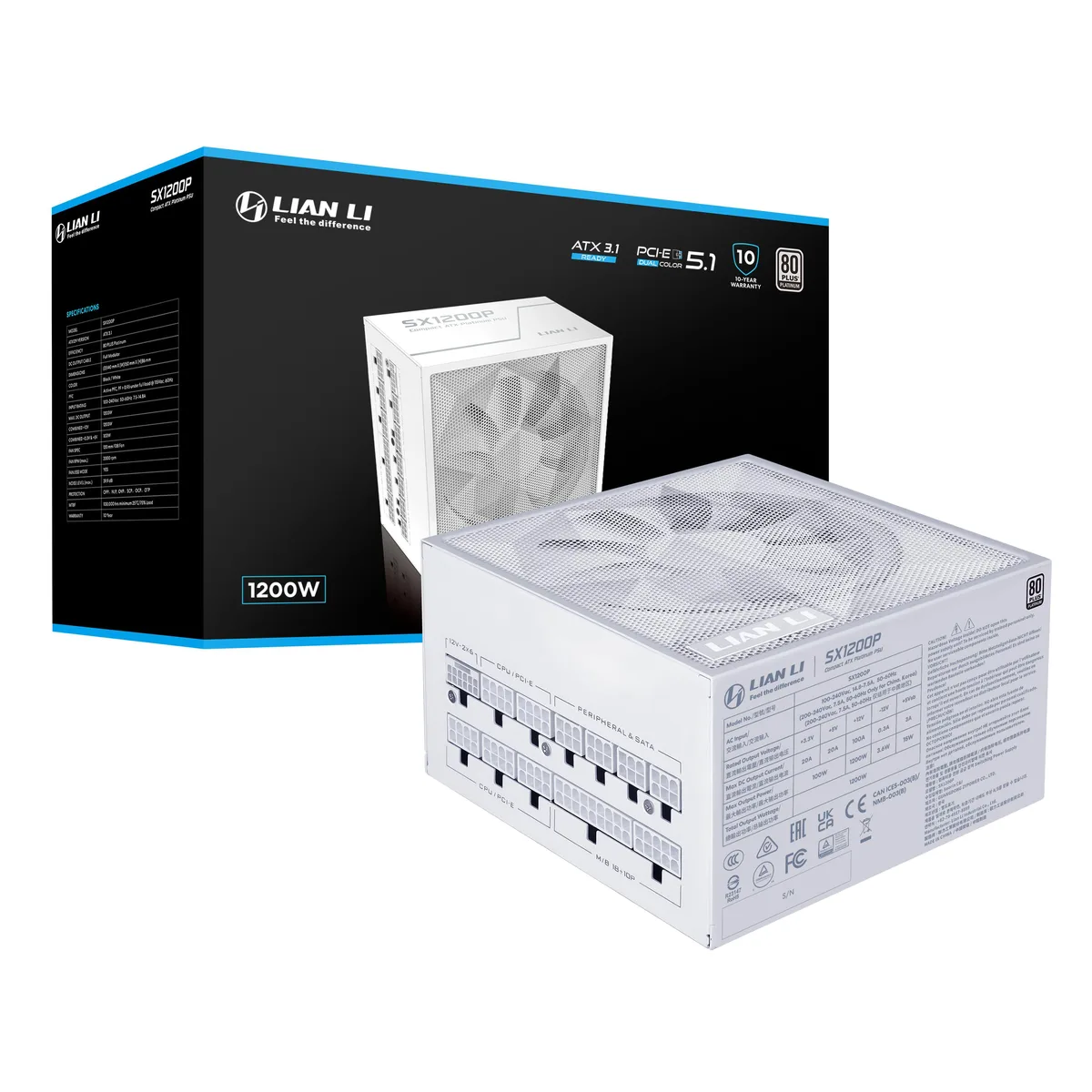 Lian Li Lian Li SX1200P.W 1200W Platinum ATX power supply — product photo