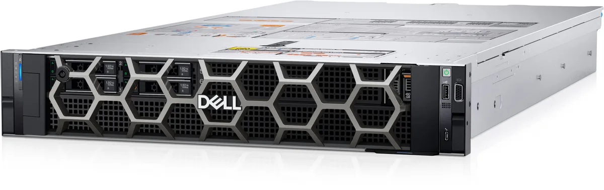 Silver 2U rack server chassis with front drive bays and control panel