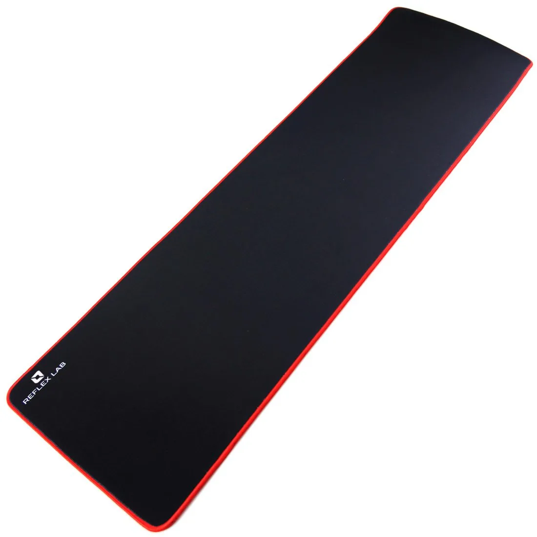 Red rectangular cloth mouse pad 36 by 12 inches with stitched edges