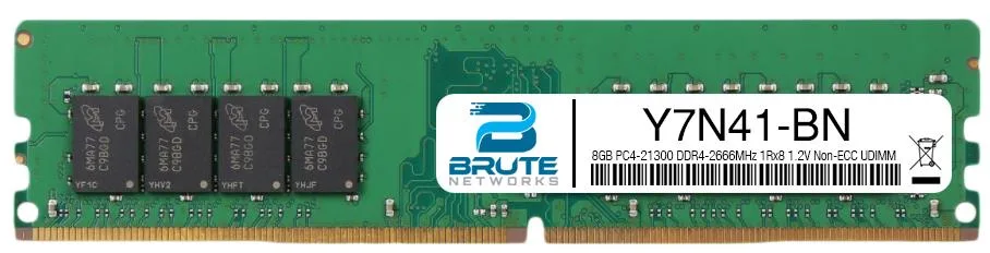 Green 288-pin DDR4 UDIMM with black chips, 8GB 2666MHz