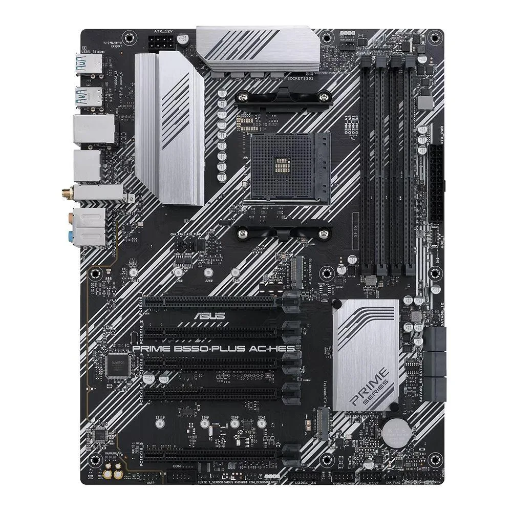 ATX motherboard in anti-static bag with I/O shield