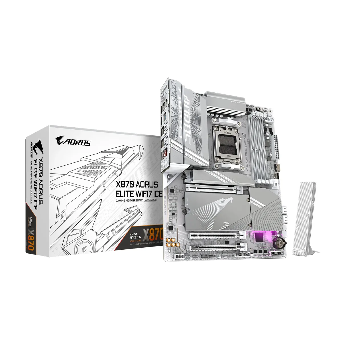 GIGABYTE GIGABYTE X870 AORUS ELITE WIFI7 ICE AMD motherboard — product photo