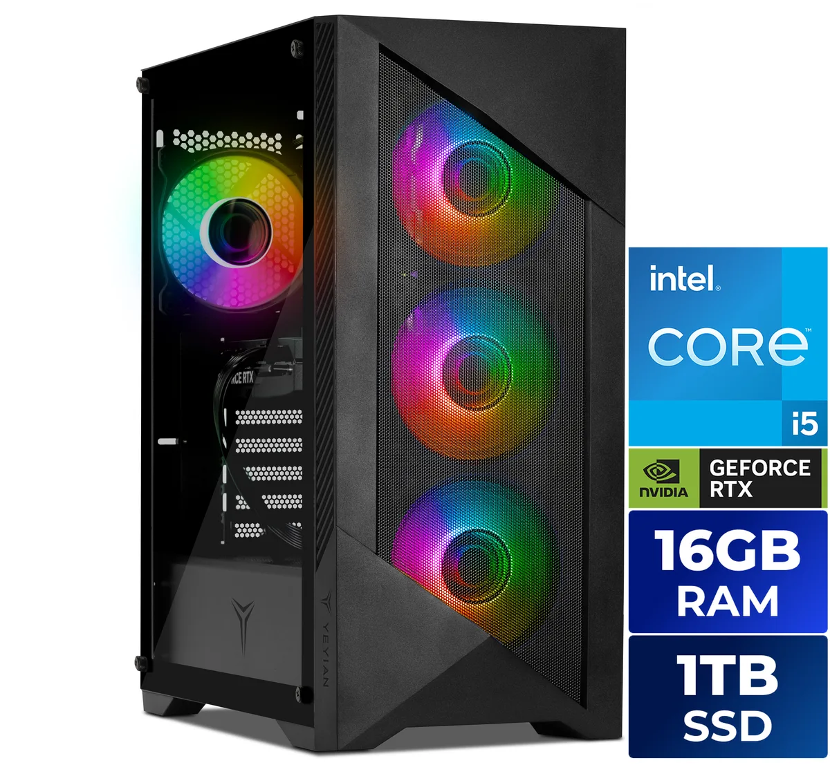 YEYIAN YEYIAN YPI-ED44F0B-5601N gaming PC Intel Core i5-14400F 16GB DDR5 1TB NVMe RTX 5060 — product photo