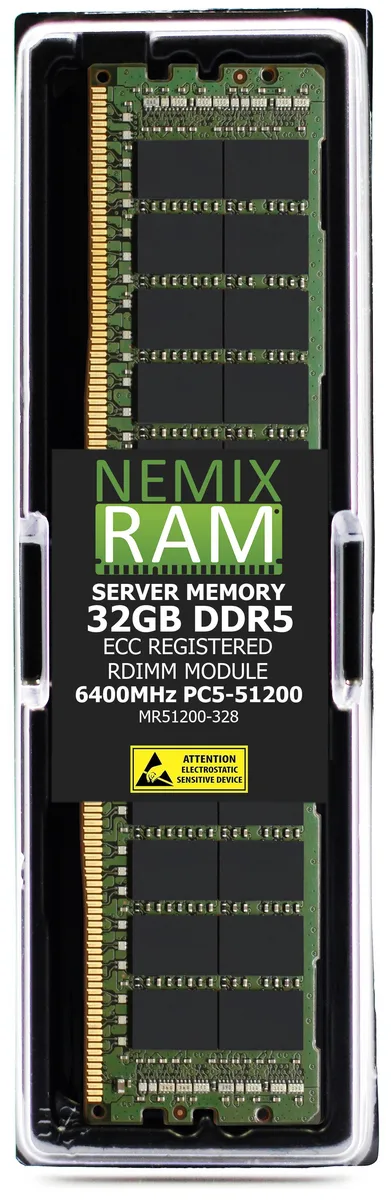NEMIX RAM NEMIX RAM 32GB DDR5 6400 CL52 2Rx8 1.1V ECC Registered RDIMM server RAM — photo du produit