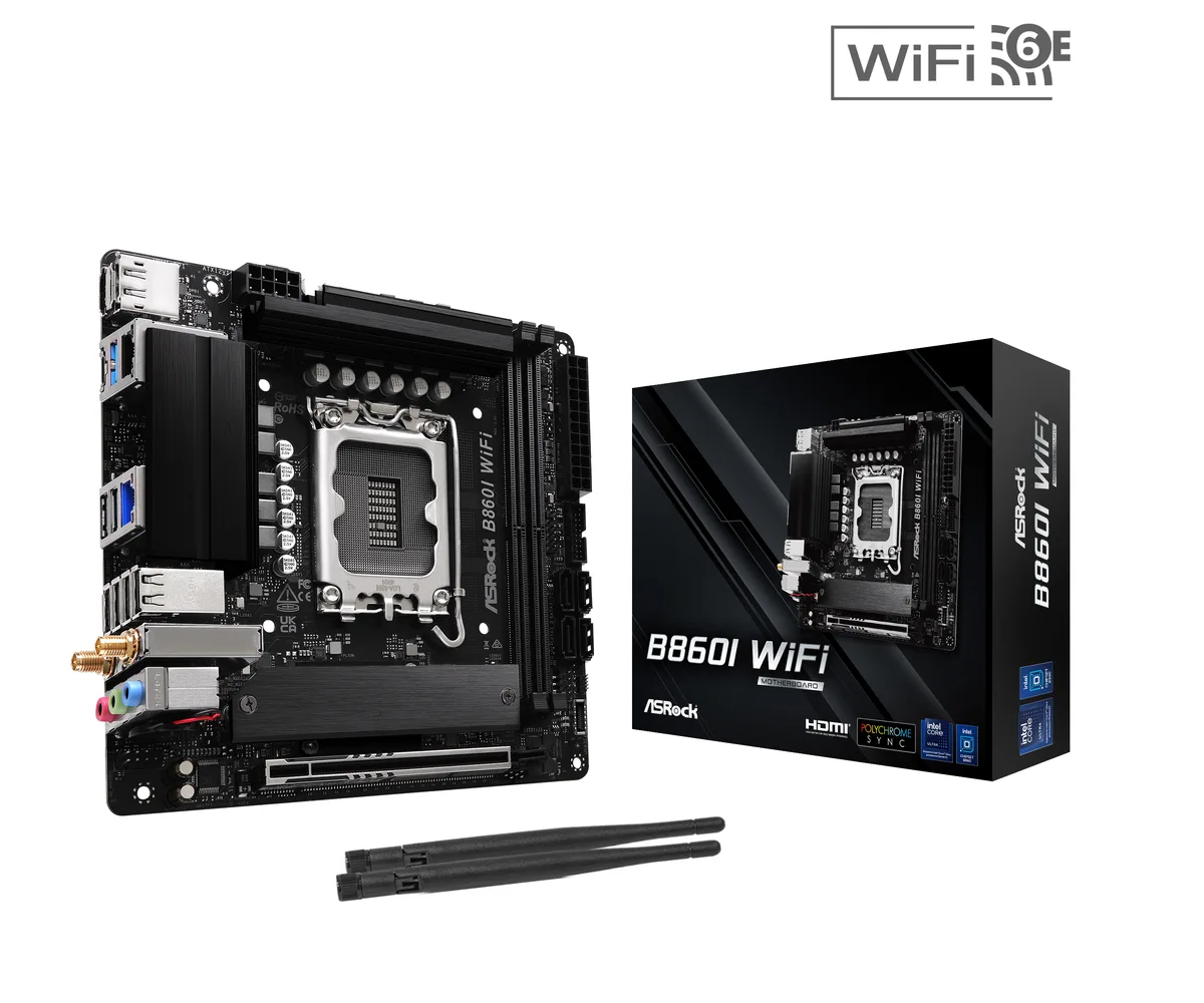 ASRock ASRock B860I WiFi Intel motherboard — product photo