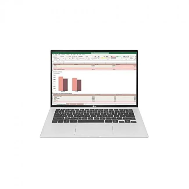 Silver 14 inch laptop, thin profile, thin bezels, HD webcam, 2.2 lbs