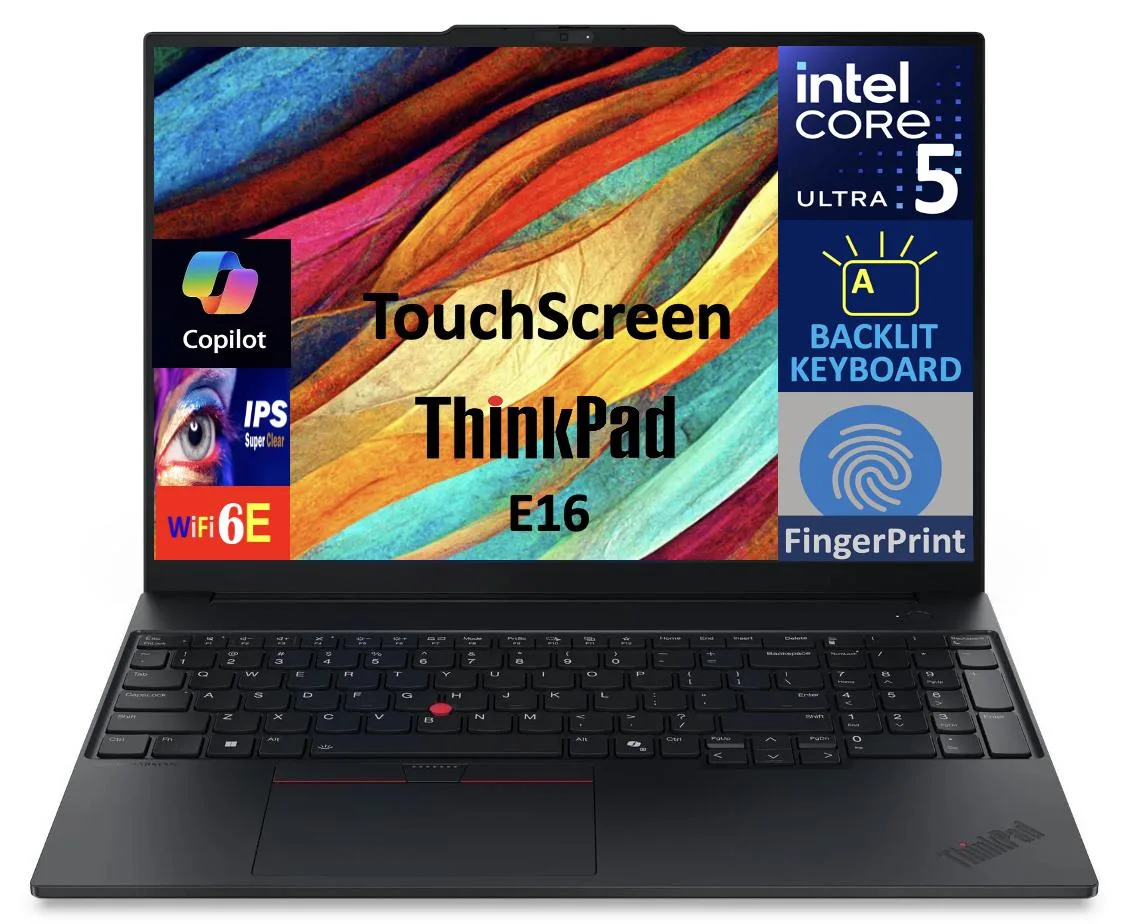 Lenovo Lenovo ThinkPad E16 Gen 3 laptop Ultra 5-225U 8GB DDR5 512GB 16.0" touchscreen — product photo