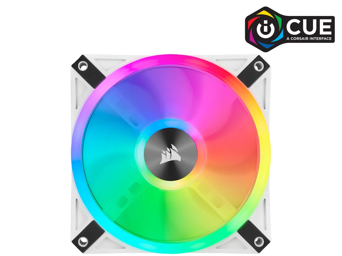 Corsair Corsair iCUE QL120 RGB White 120mm Triple Fan Kit CO-9050104-WW — photo du produit