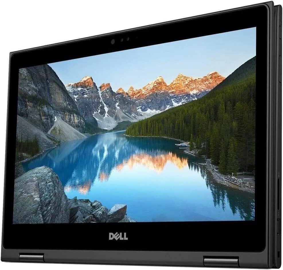 Black 13.3 inch 2-in-1 laptop with touchscreen, closed lid showing matte finish
