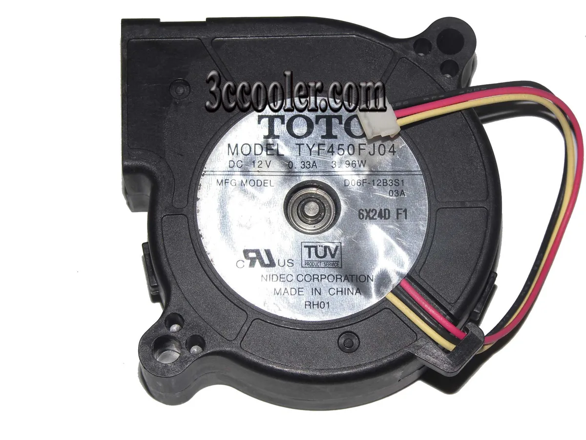 Black 60mm square blower fan with 3-pin connector
