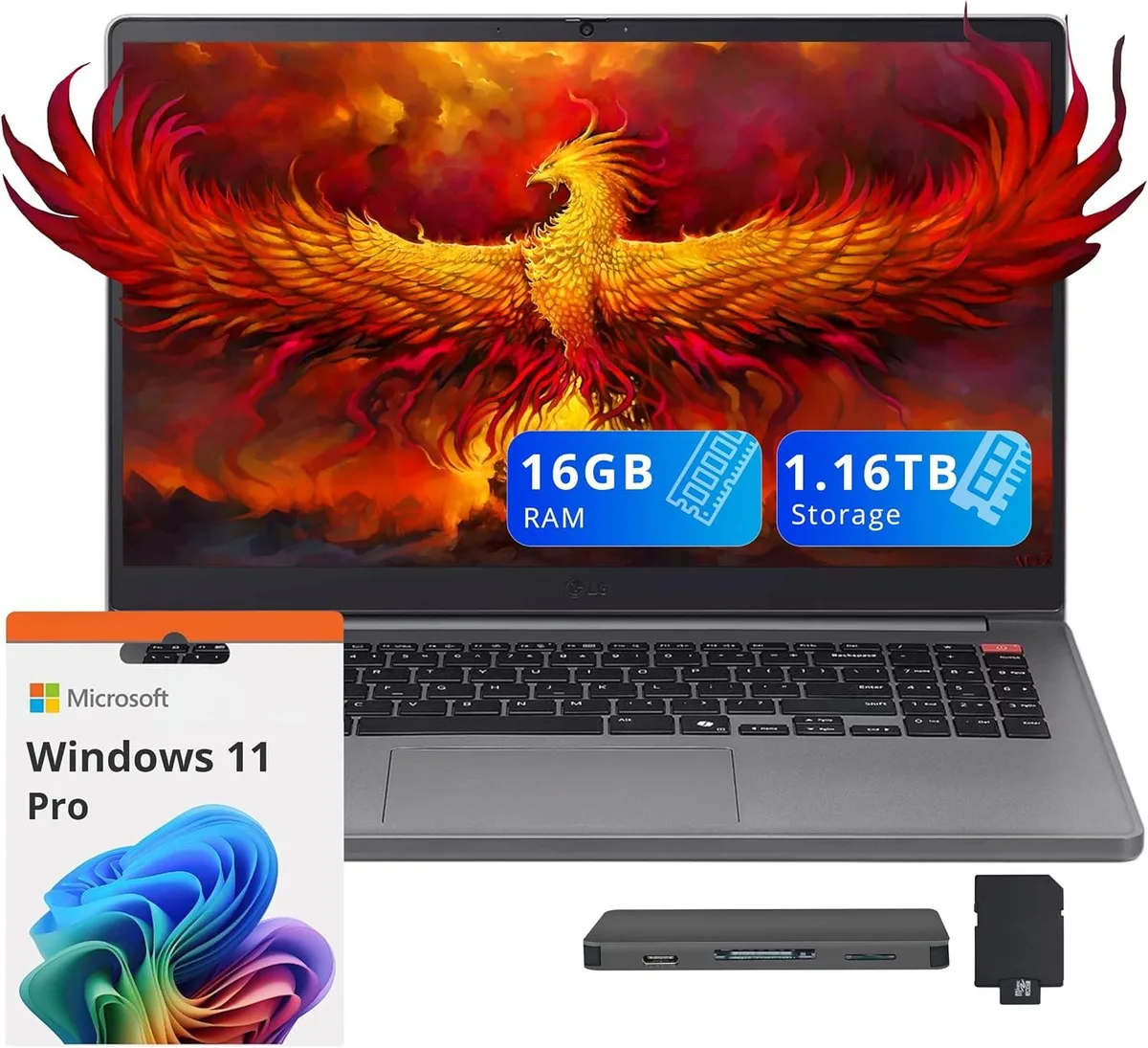 LG Electronics LG Gram 15.6" FHD Business Laptop i5-1334U 16GB 1.16TB Titan Silver — 商品照片