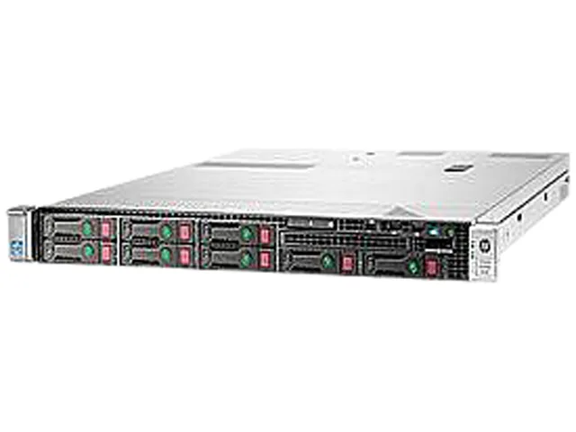 Silver 1U rack server front panel with eight 2.5 inch drive bays