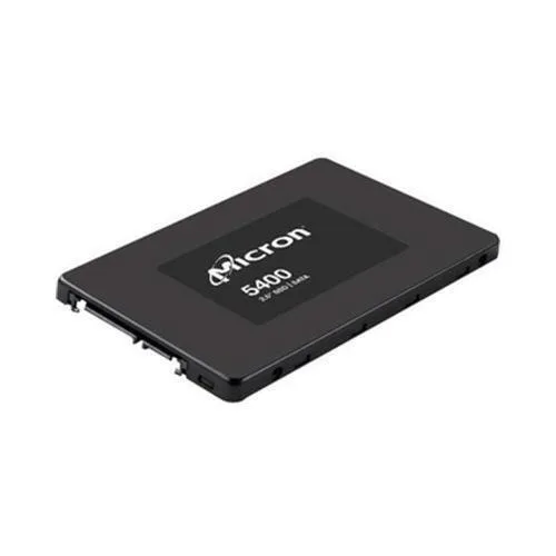 Rectangular 2.5 inch SATA SSD with black metal casing and label