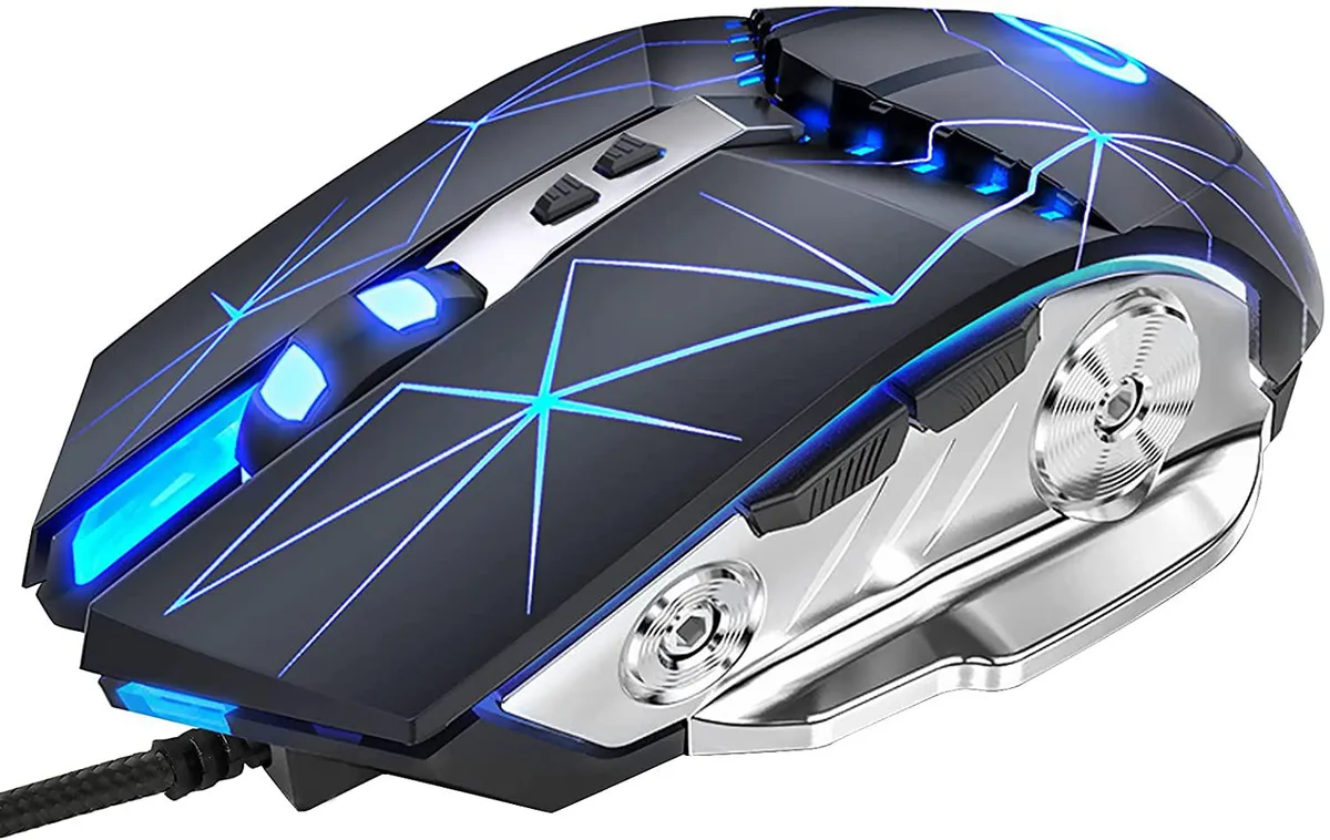 Hitoor Hitoor Silent Click Wired Gaming Mouse 3200 DPI Black — Produktfoto