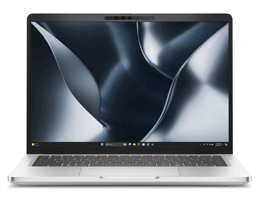 Silver 13.3-inch laptop with thin bezels and backlit keyboard