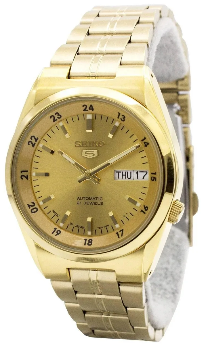 Seiko Seiko 5 Automatic 21 Jewels Gold Tone Dial SNK574J1 30M Men's Watch — fotografia produsului
