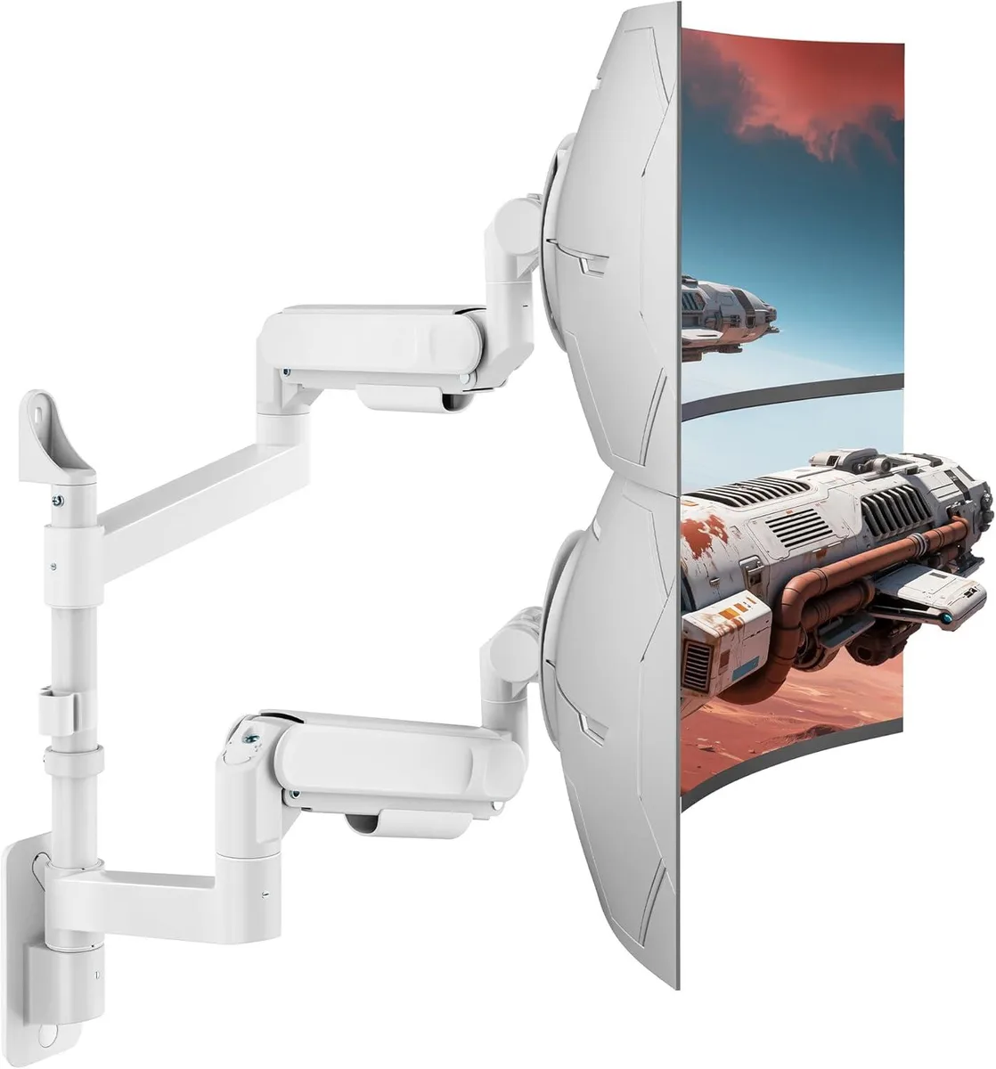 BFKK BFKK Dual Monitor Wall Mount 24-57 Inch 60 lbs White — φωτογραφία προϊόντος