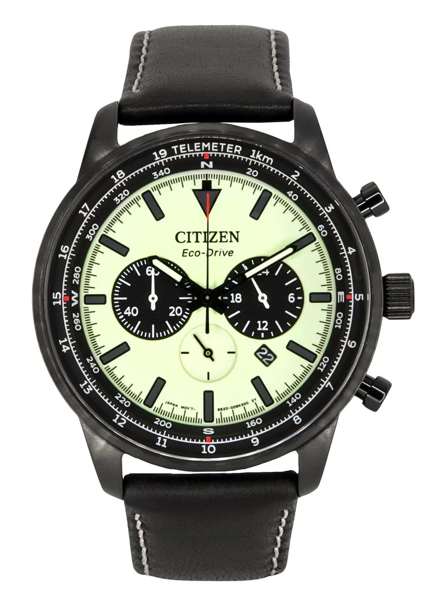 Citizen Citizen Eco-Drive Chronograph CA4505-21X Green Dial 100M Watch — preces foto