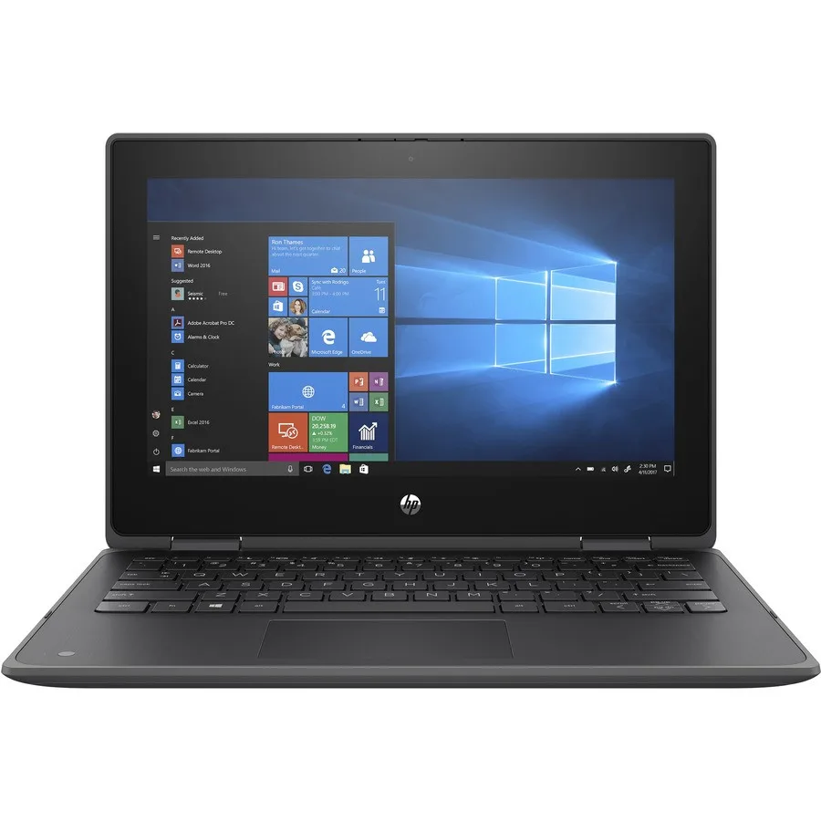 Gray 11.6 inch convertible touchscreen laptop with 360 degree hinge