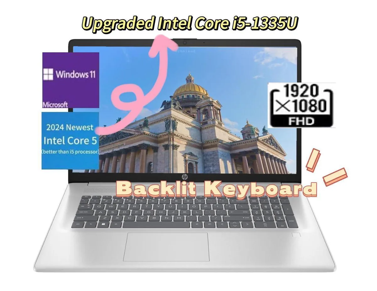 HP HP Intel Core 5 120U 17.3" FHD laptop 32GB DDR4 1TB NVMe Windows 11 Home Silver — Produktfoto