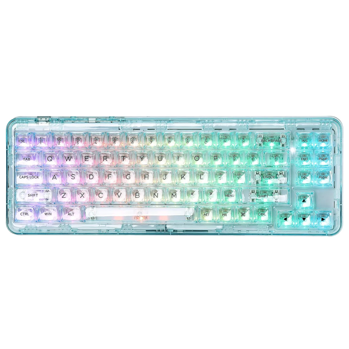 YUNZII YUNZII X71 Cyan Crystal Linear Switch 68% Gaming Keyboard — product photo