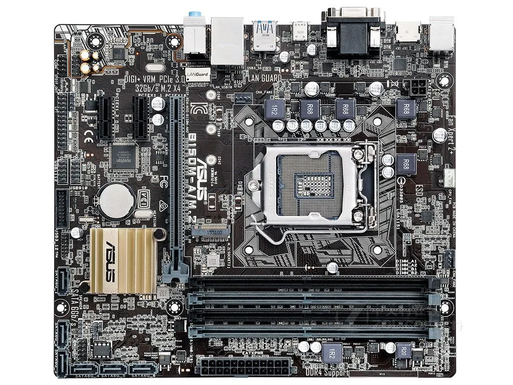 Green Micro ATX motherboard with silver LGA 1151 socket and black DDR4 slots