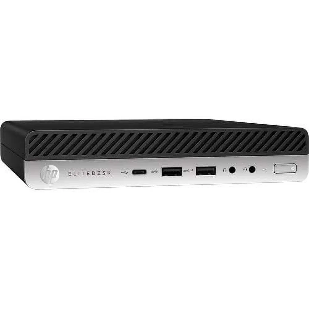 Small black mini desktop PC, compact cube shape, matte finish