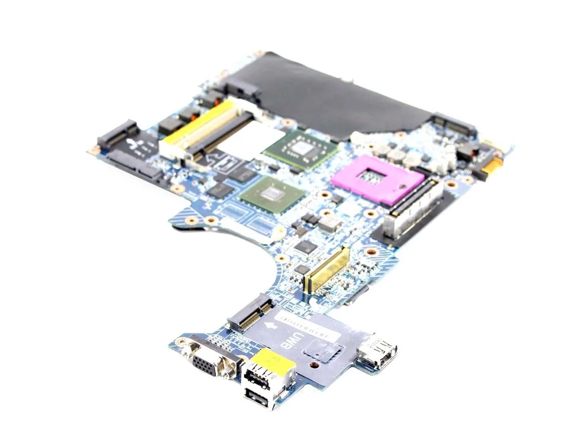 Green laptop motherboard with NVIDIA Quadro NVS 160M graphics chip and CY040 part label
