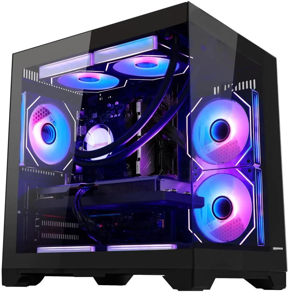 Hoengager Hoengager Ryzen 5 9600X Radeon RX 9070 16GB 16GB DDR5 1TB + 2TB SSD Liquid Cooler Gaming PC — product photo