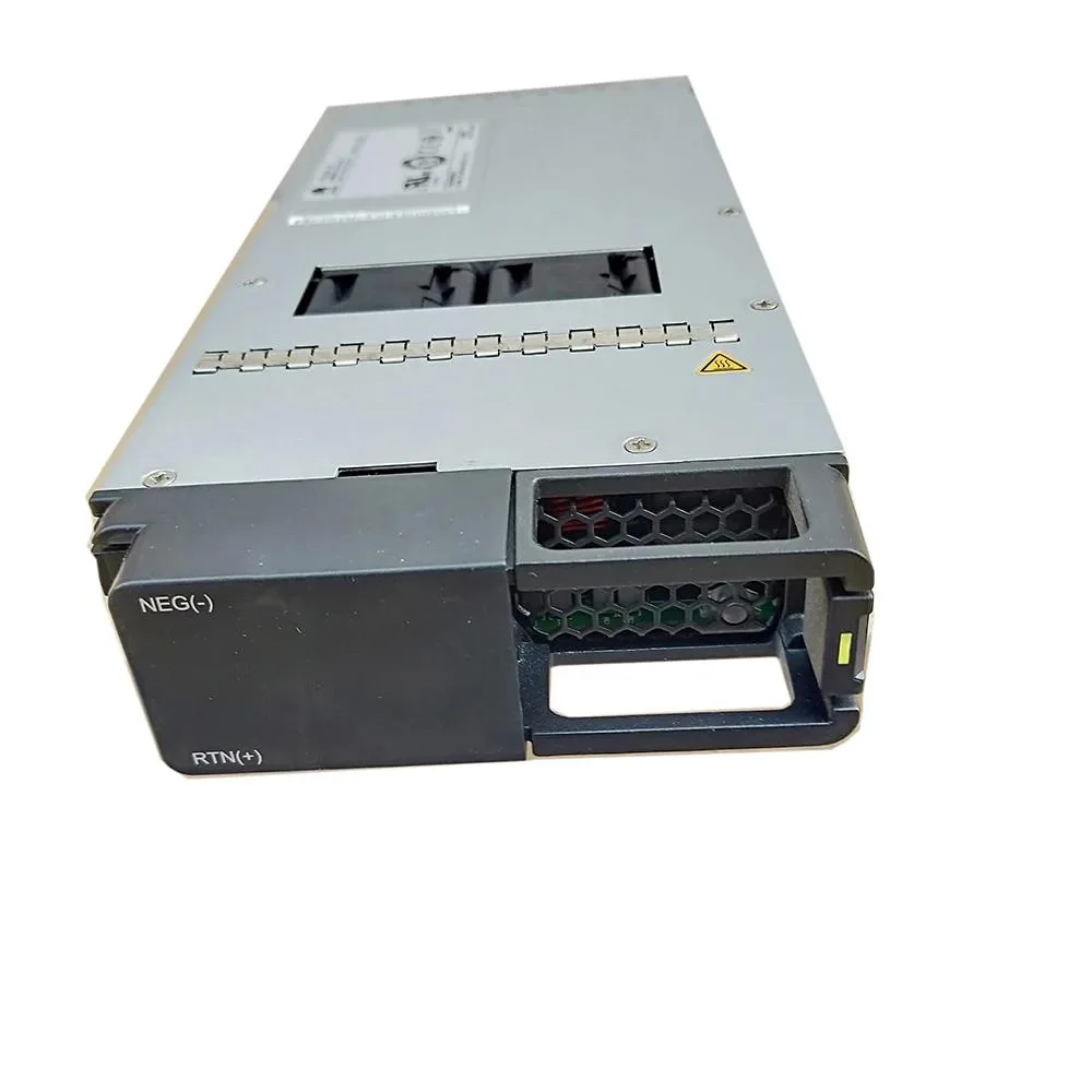 Rectangular metal ATX power supply unit, silver finish, cooling fan visible