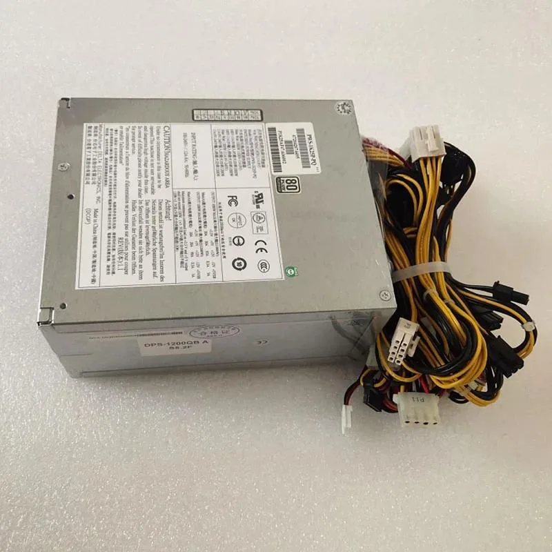 KHACHIMO 1200W ATX power supply unit, matte black metal housing with rear fan grille and modular cable sockets