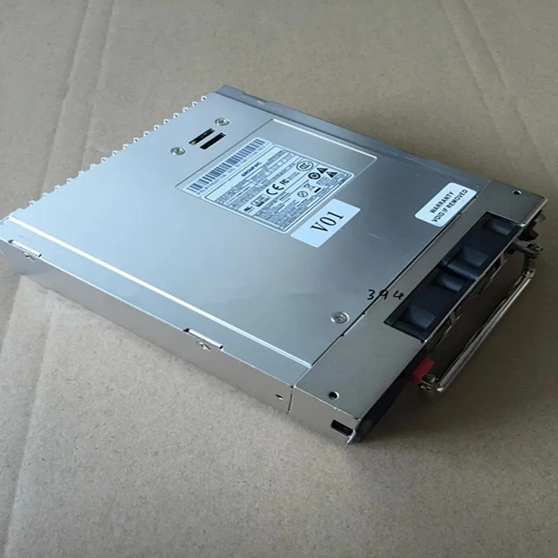 Rectangular silver ATX power supply unit with cooling fan visible