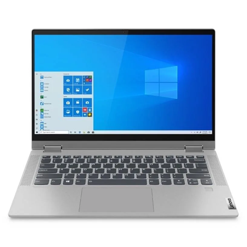 Silver 14 inch convertible laptop with touchscreen display