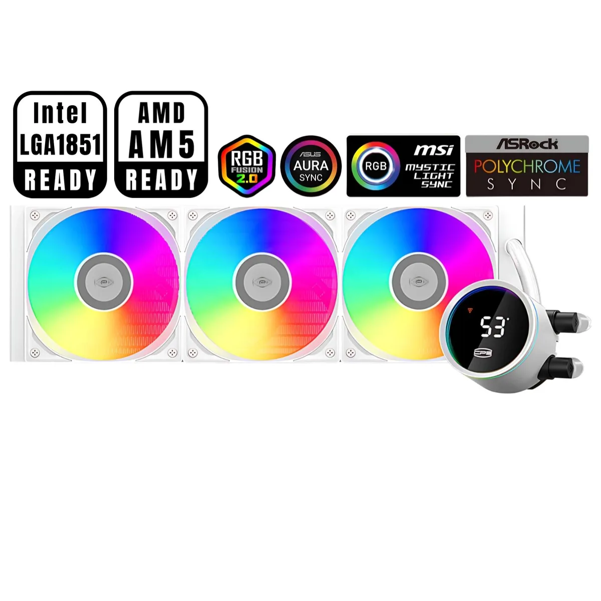 PCCOOLER PCCOOLER CPS DA360 Pro ARGB Digital liquid cooler, 360mm, White — product photo