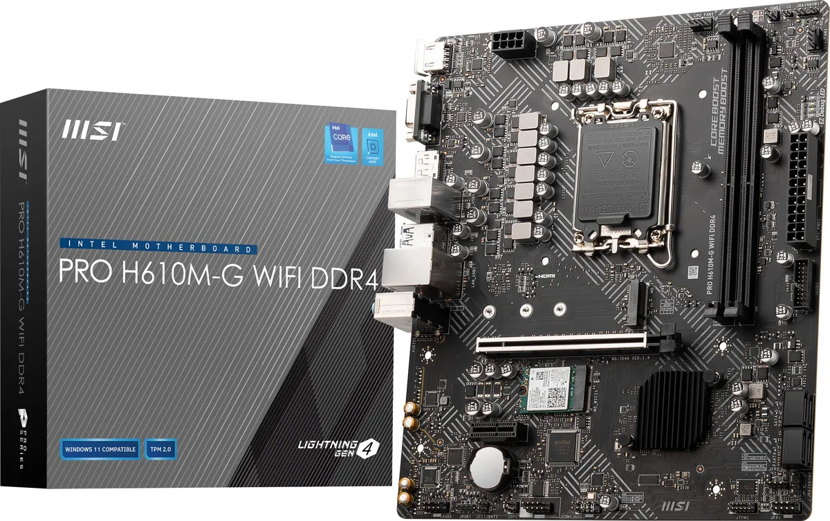 MSI MSI PRO H610M-G WIFI DDR4 Intel motherboard — product photo