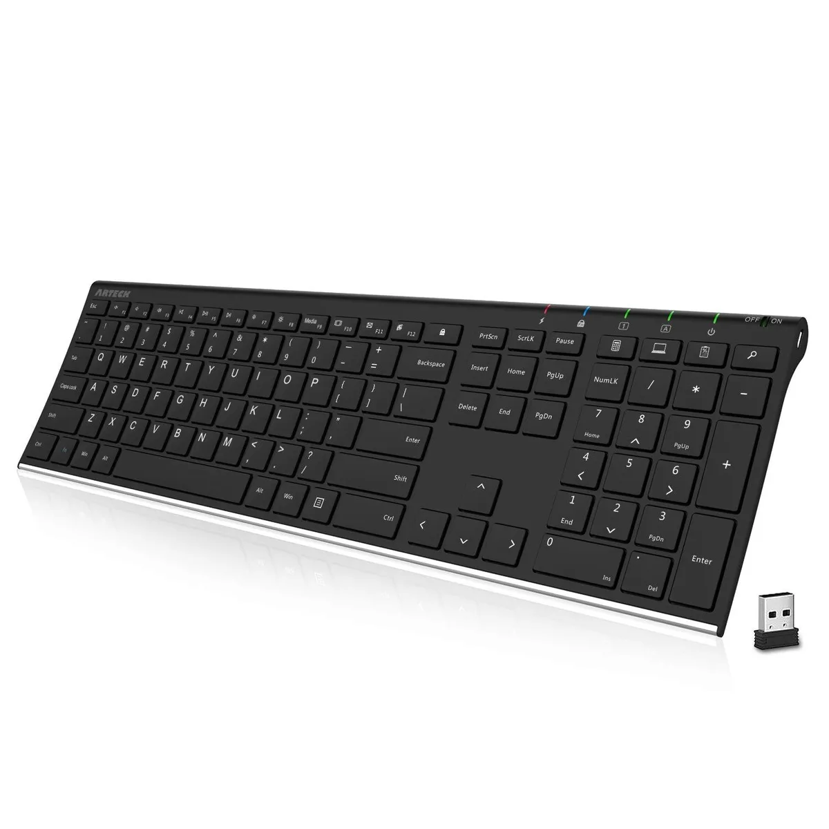 ORtek HW192 Stainless Steel 2.4G Wireless Gaming Keyboard — foto do produto